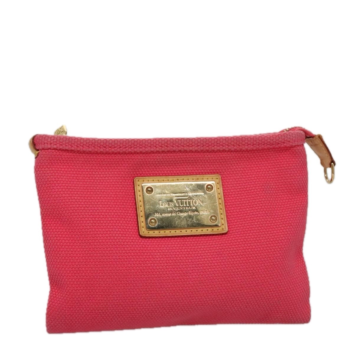 Louis Vuitton Antigua Pochette Plat Pm Pouch Pink Rose M40068 Lv Auth Bs20987